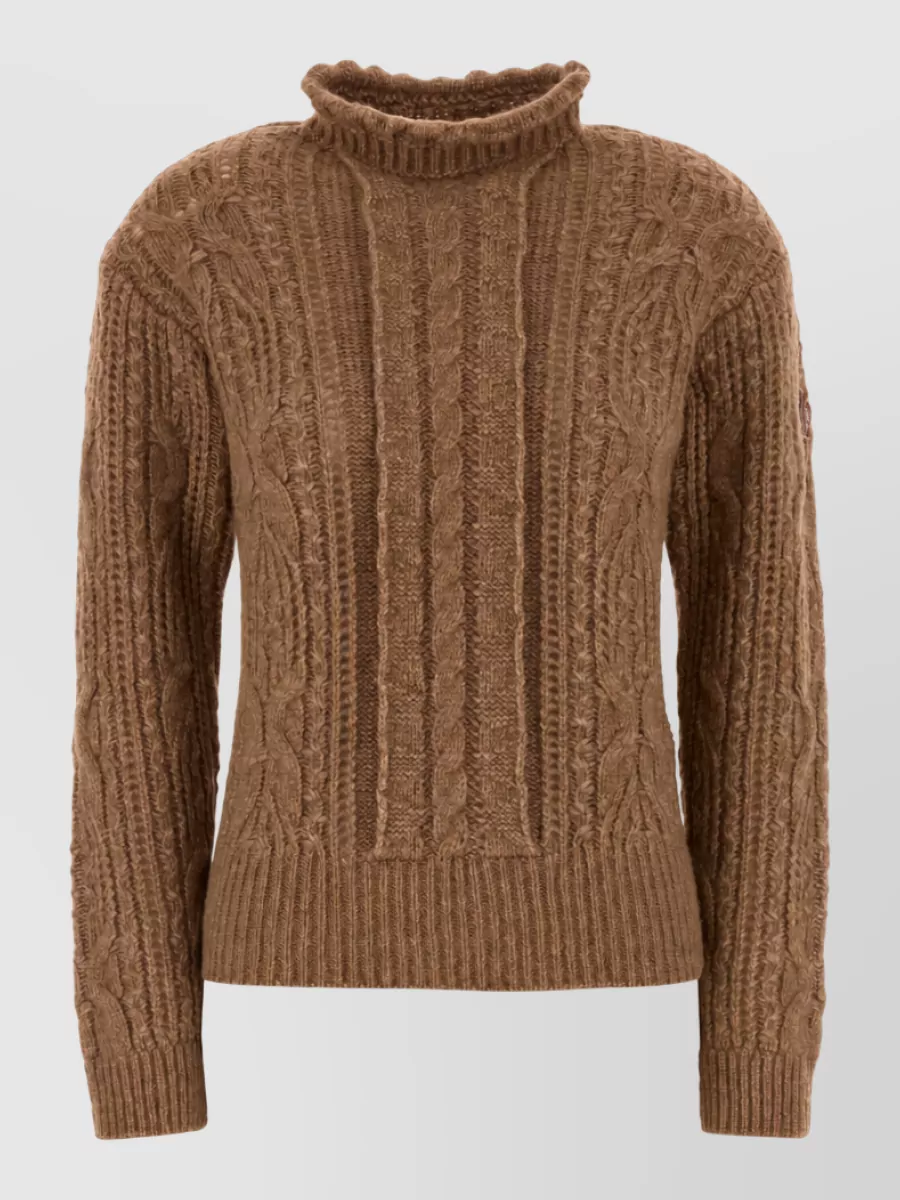 Moncler Grenoble Alpaca blend high neck cable sweater