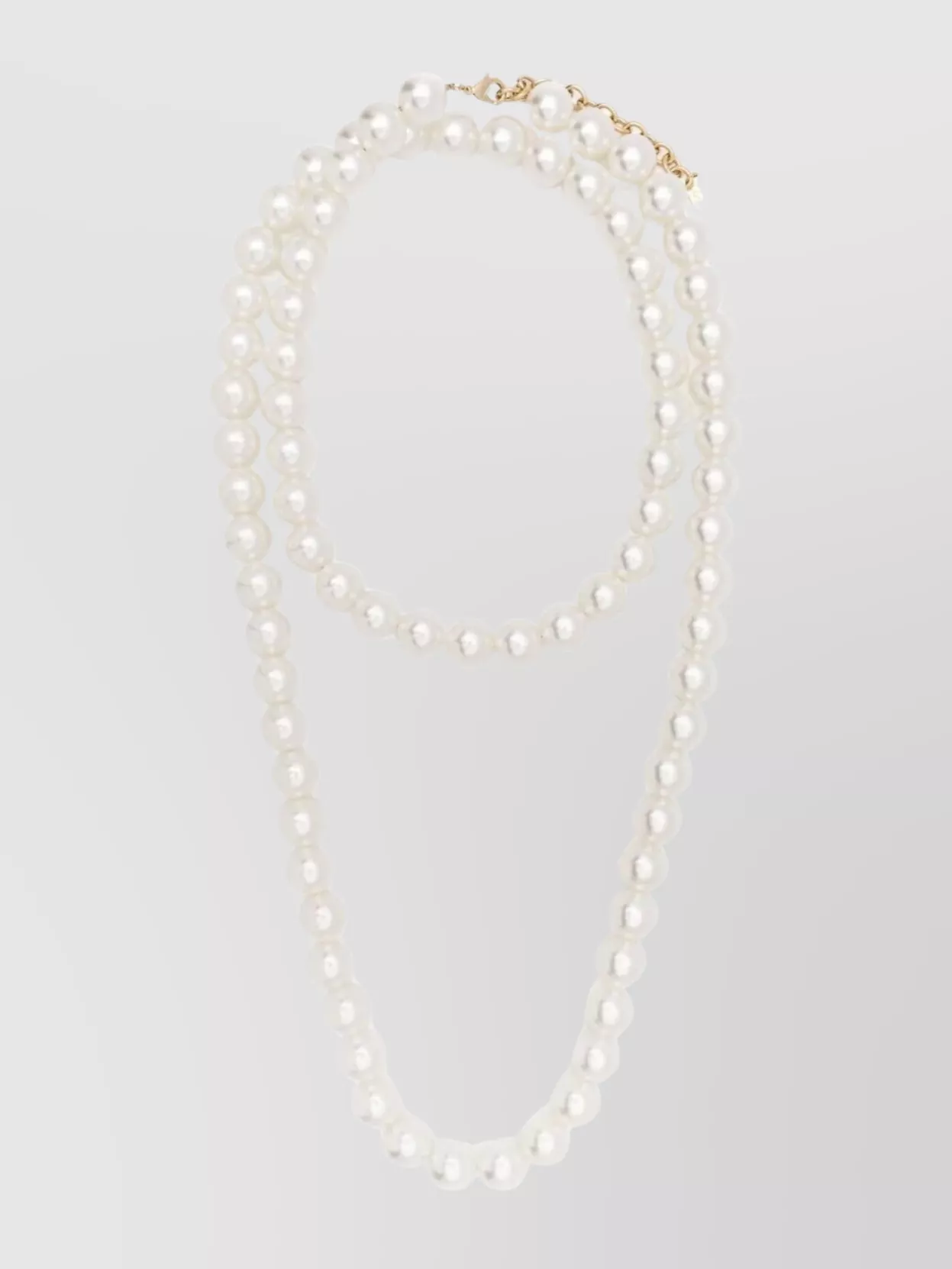 N°21 Gold Chain Necklace Pearl Beads In White