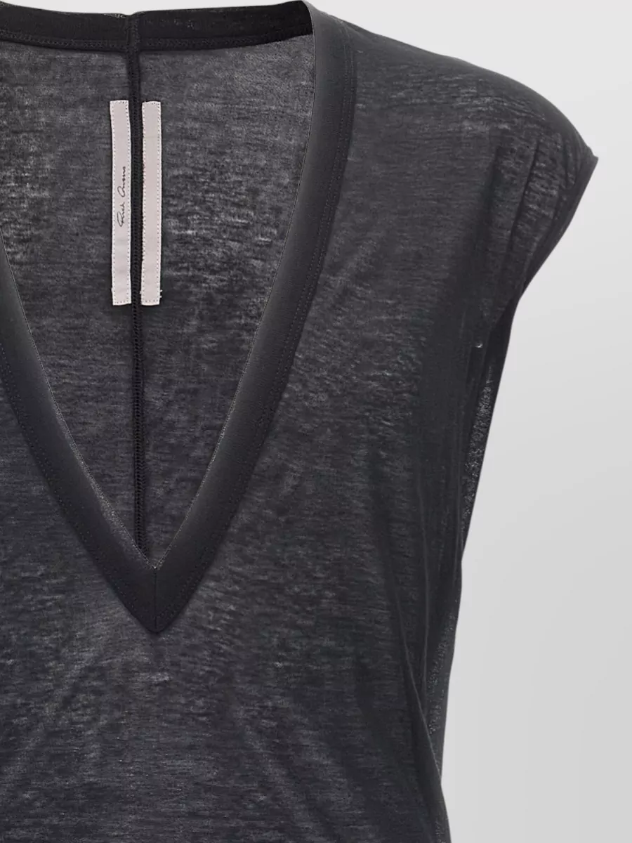 Rick Owens Cotton Deep V-Neck Short-Sleeve T-Shirt