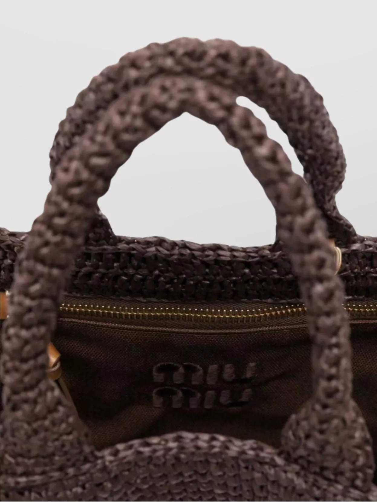 Miu Miu Woven Texture Tote Bag With Dual Handles