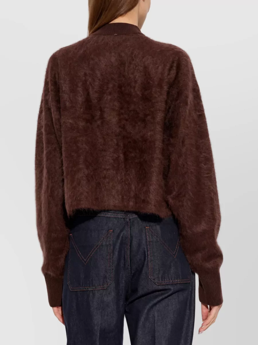 Sportmax Brushed Cashmere Round-Neck Cardigan