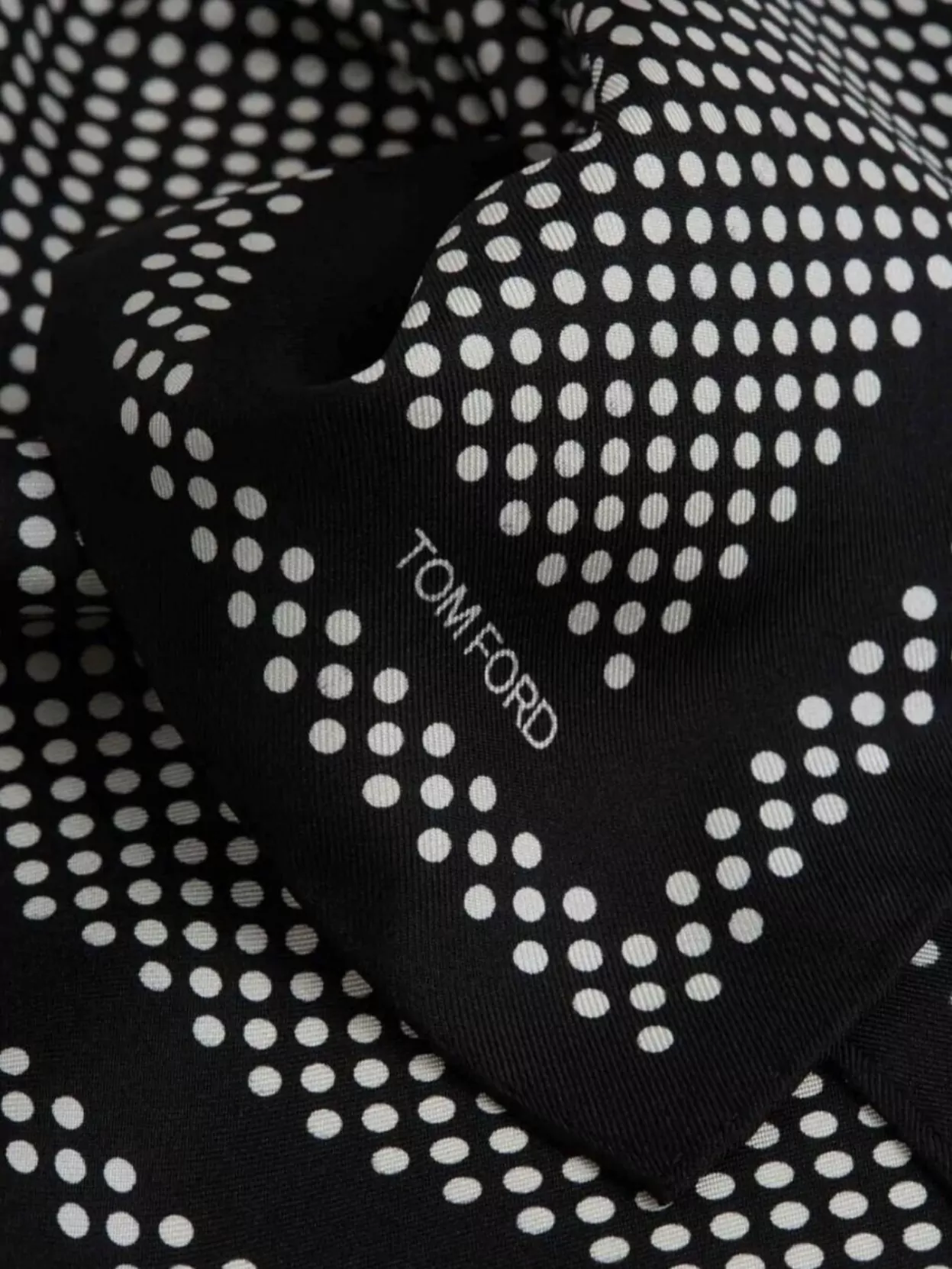 Tom Ford Silk Pocket Square With Polka Dot Pattern
