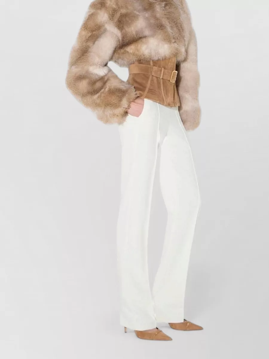 Elisabetta Franchi Faux Fur Oversized Belted Jacket