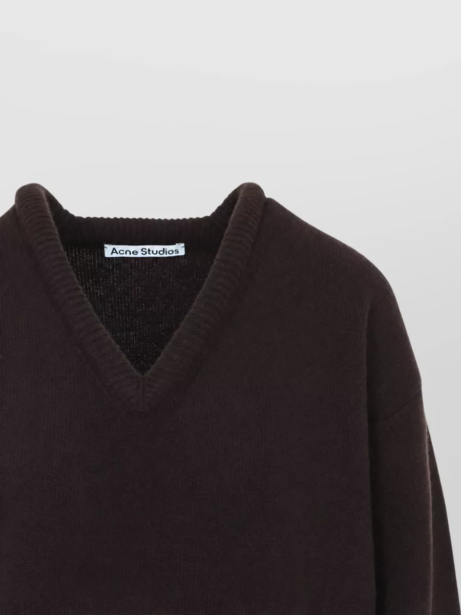 Acne Studios Wool V-Neck Layered Long-Sleeve Sweater