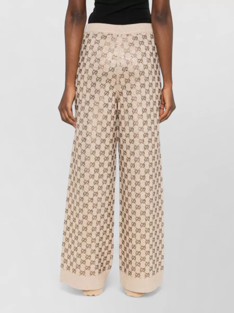 Gucci Cashmere High-Rise Wide-Leg Trousers
