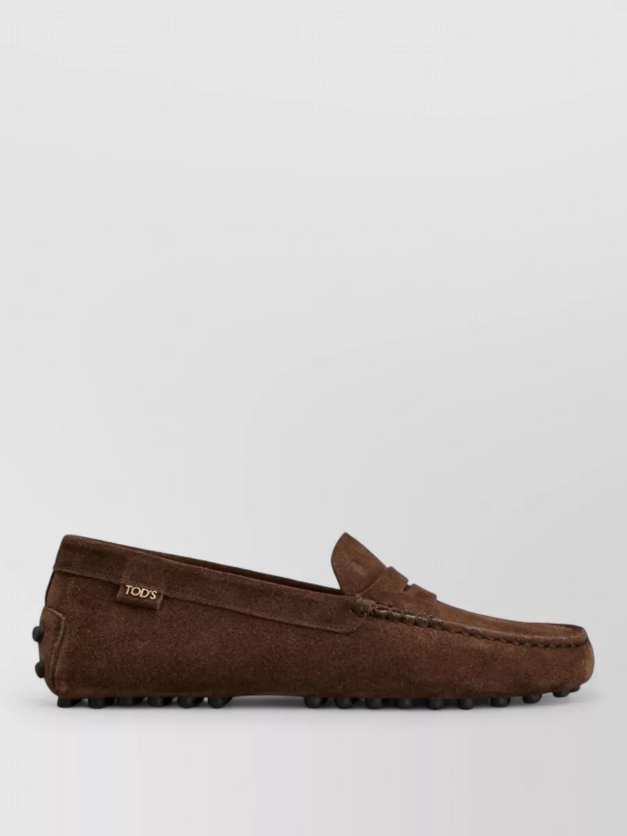 Tod's Suede Penny Loafers Rubber Sole