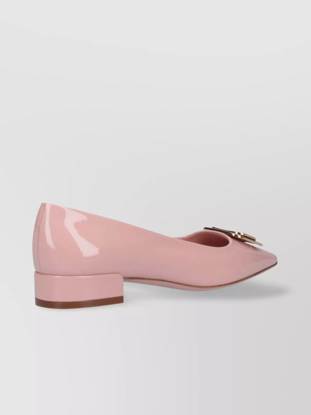 Ferragamo Block Heel Ballerina Shoes With Square Buckle