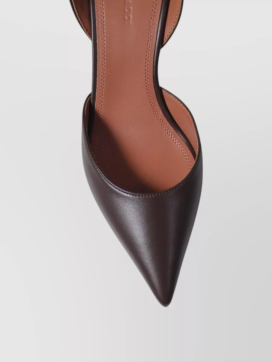 Amina Muaddi Holli Sling Pumps Pointed Toe Unique Heel