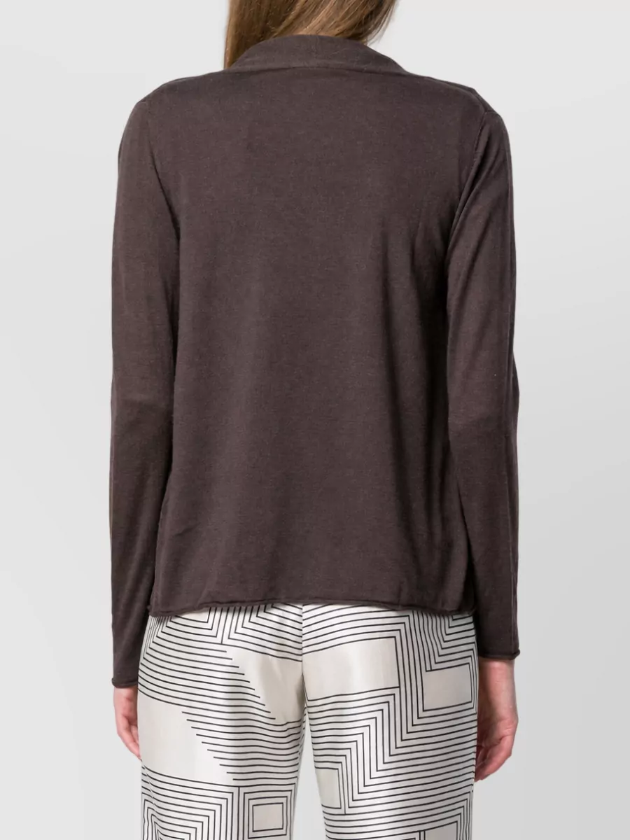La Rose Merino Wool Loose-Fit Cowl Neck Cardigan