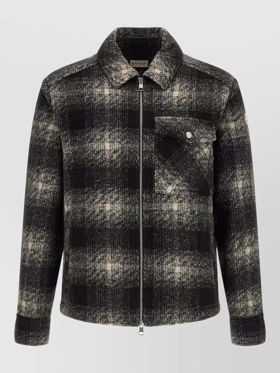 Moncler checked zip shirt jacket