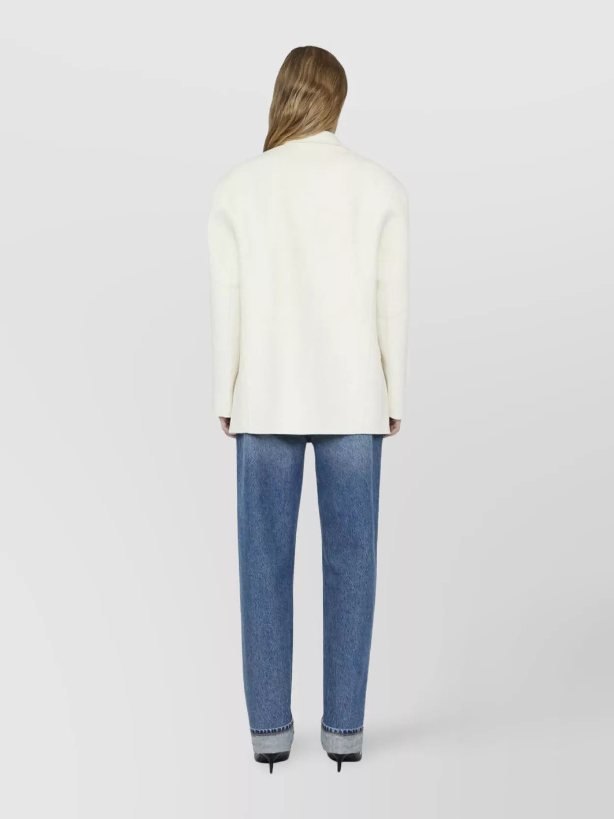 Shop Anine Bing Oversized Wool-cashmere Blazer With Notched Collar