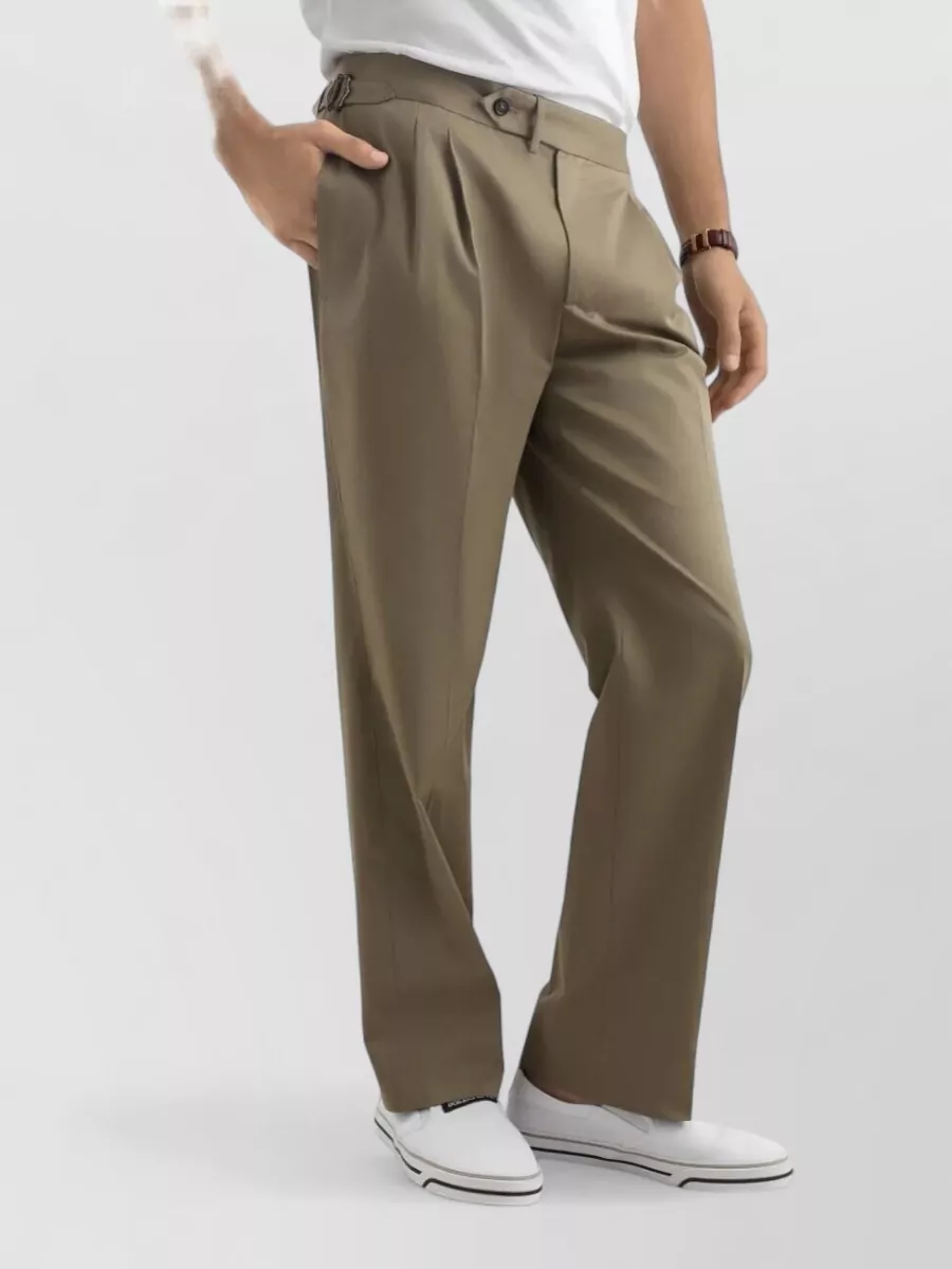 Dolce&Gabbana Pleated Straight-Leg Tailored Trousers
