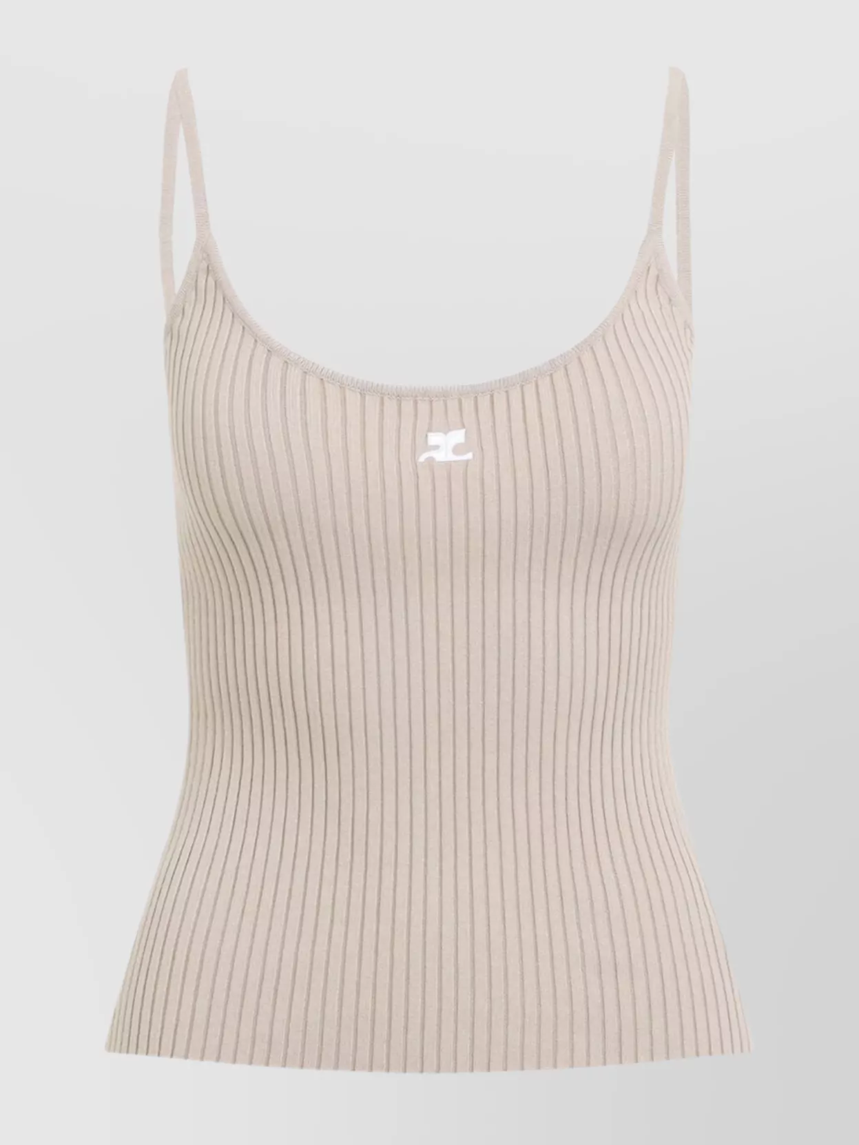 Courrèges Reedition Knit Tank Top In White