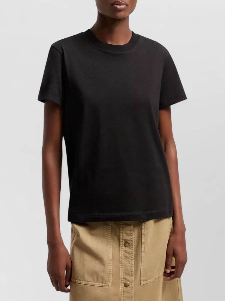Moncler Cotton Ribbed Crewneck Short-Sleeve T-Shirt