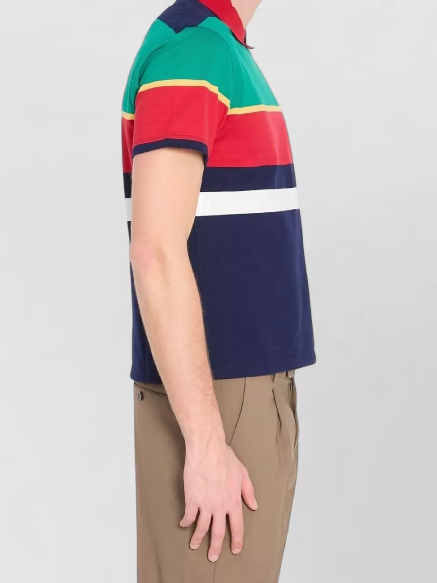Versace Striped Sleeveless Polo Shirt