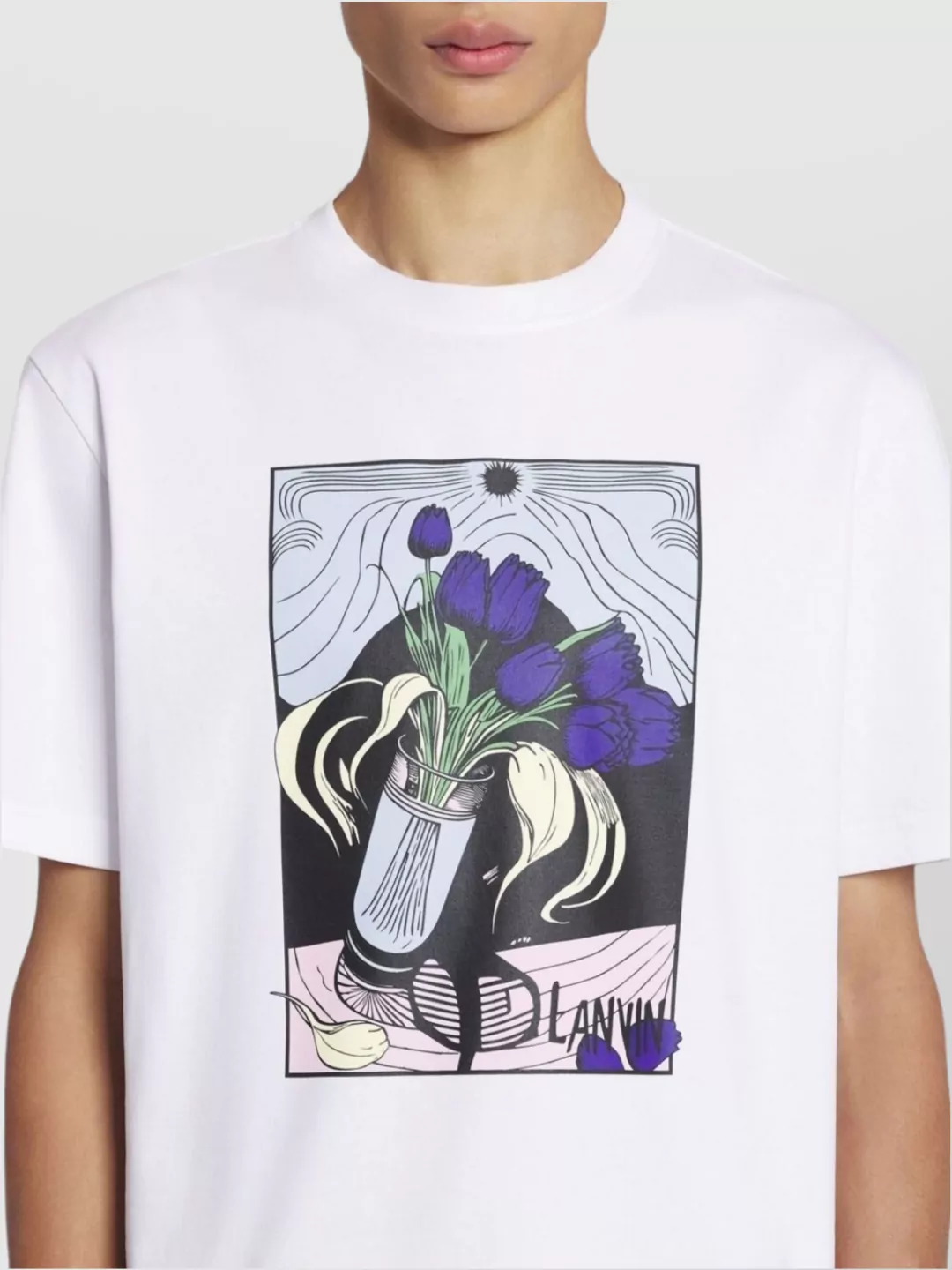 Lanvin Crew Neck Graphic Print Short Sleeves Vest