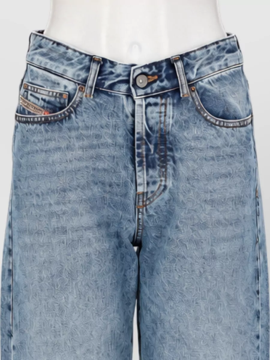 Diesel High Waist Wide Leg Unisex Casual Jeans