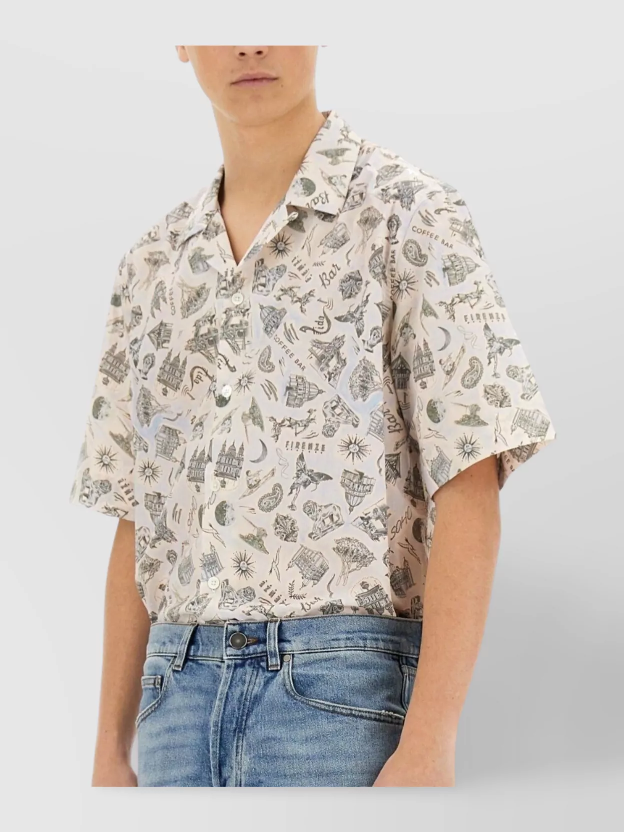 Shop Paul Smith Memory Print Short Sleeve Shirt