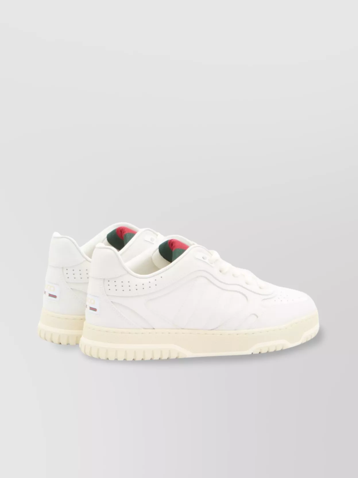 Gucci Leather Web Detail Sneakers With Rubber Sole