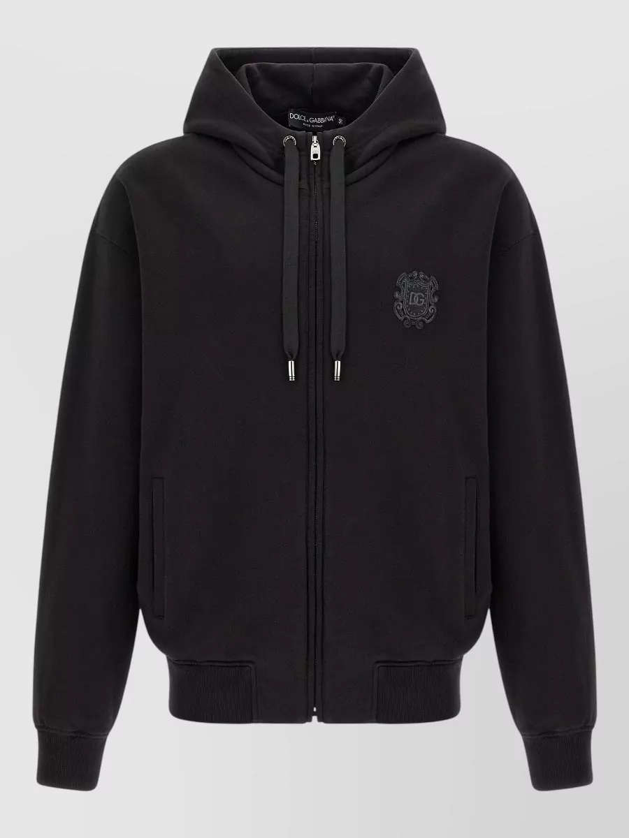 Dolce&Gabbana ribbed hooded zip jacket