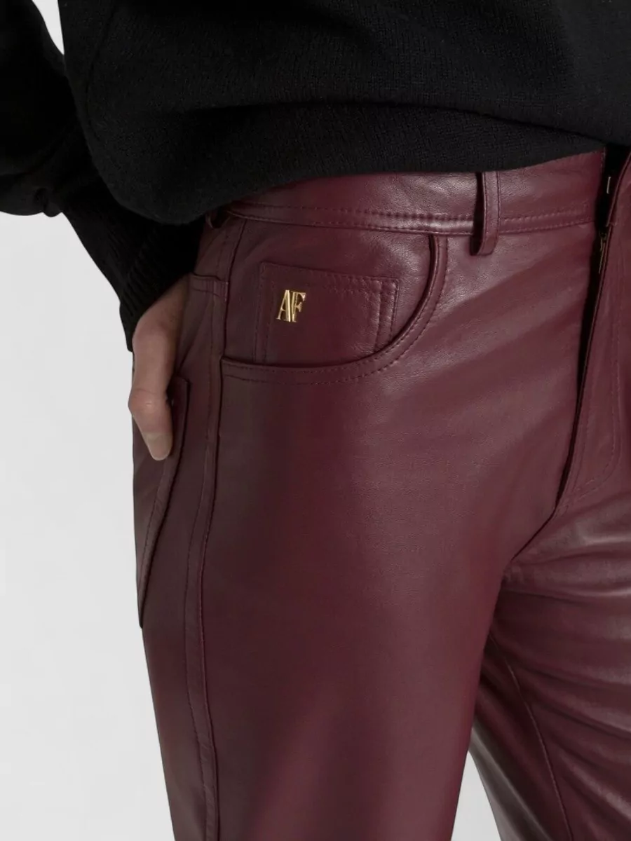 Alberta Ferretti Faux Leather High-Rise Trousers