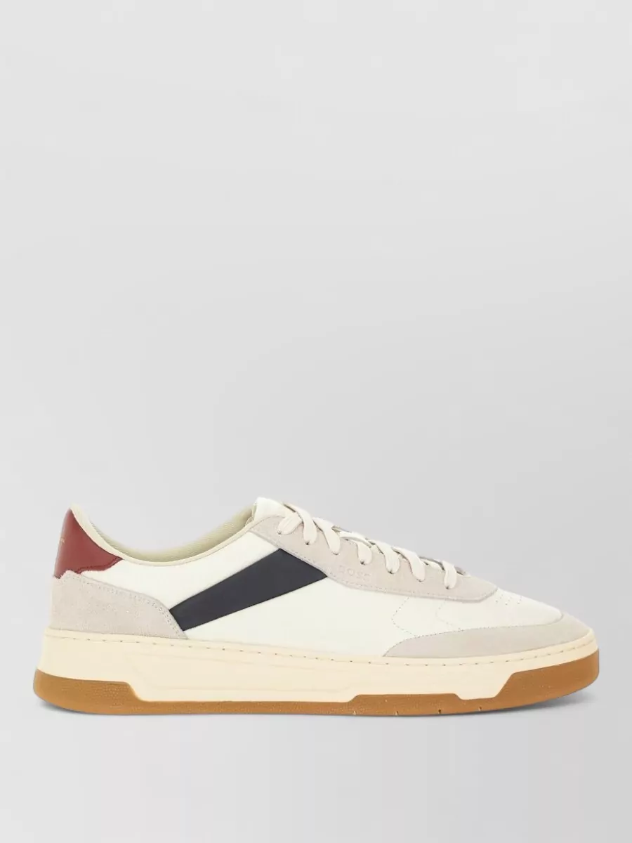 Boss Leather Lace-Up Sneakers