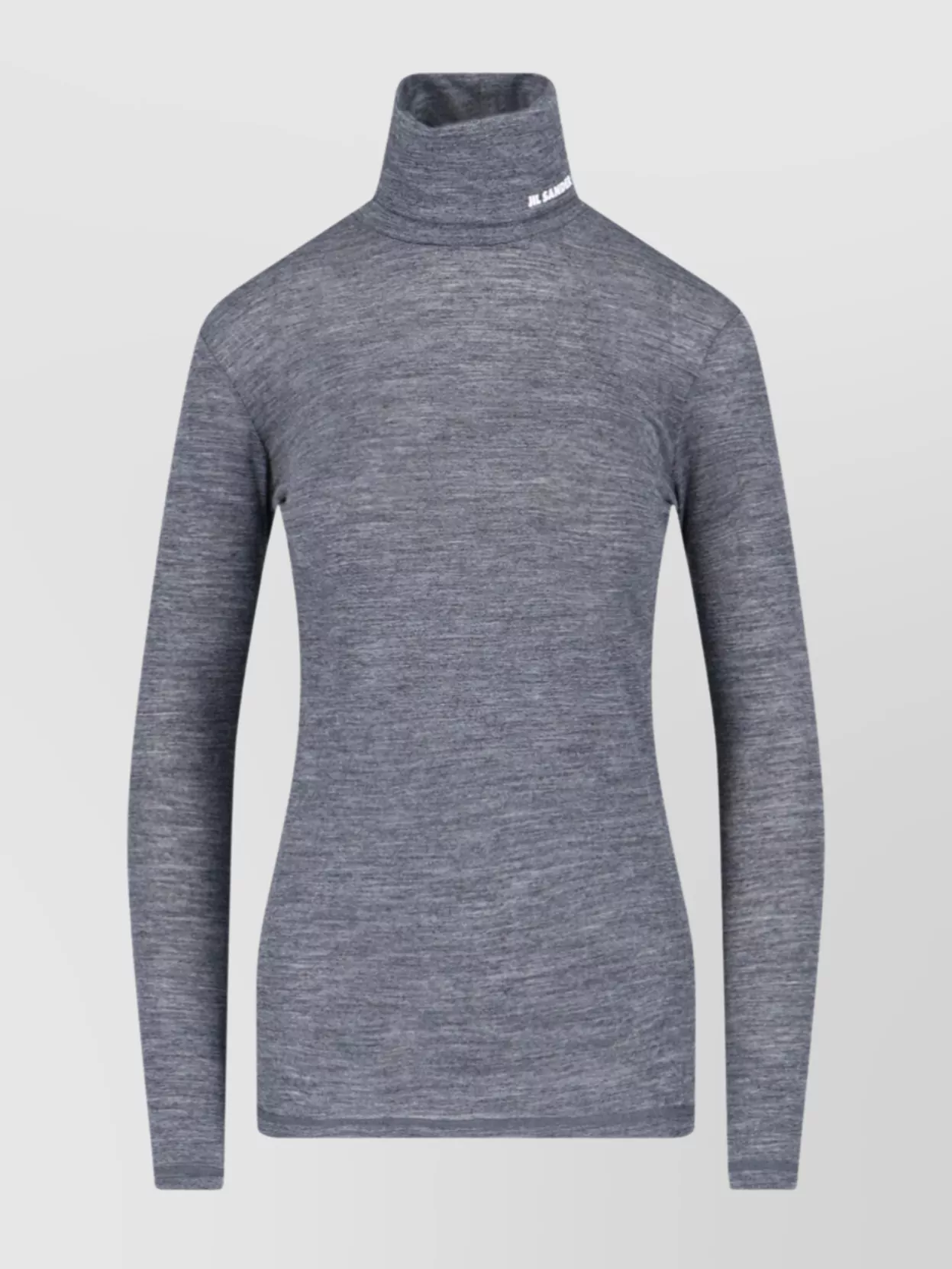 Jil Sander Long Sleeve Top With Funnel Neckline In Gray