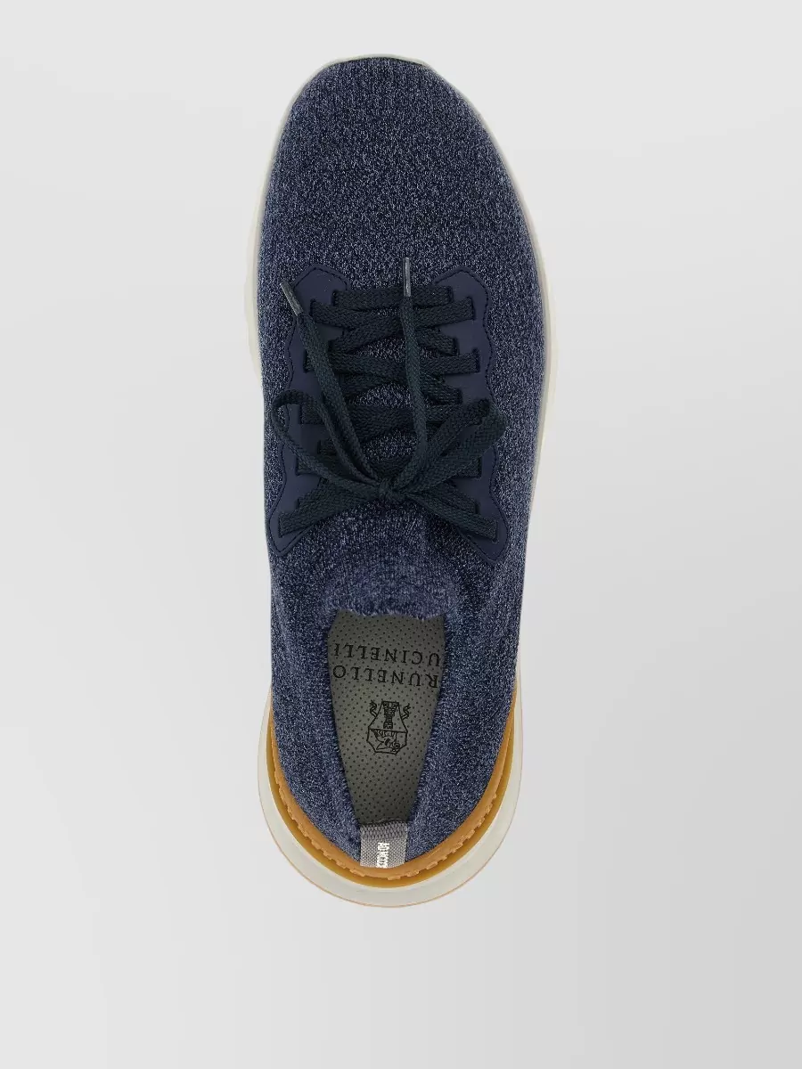 Brunello Cucinelli Jacquard Knit Lace-Up Sneakers