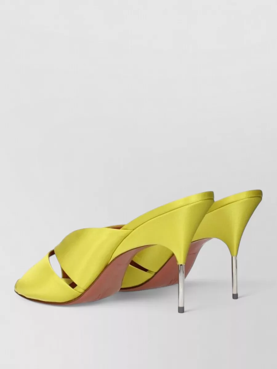 Amina Muaddi Satin Stiletto Mules