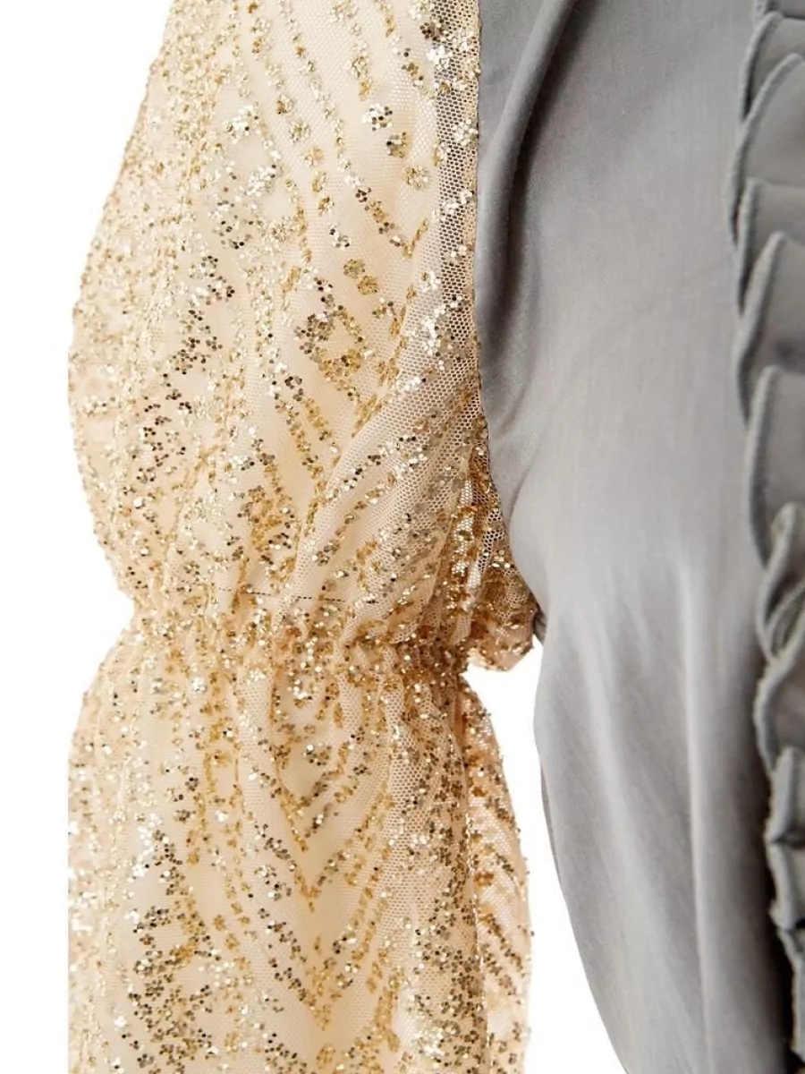 Lardini Silk Linen Ruffled Blouse