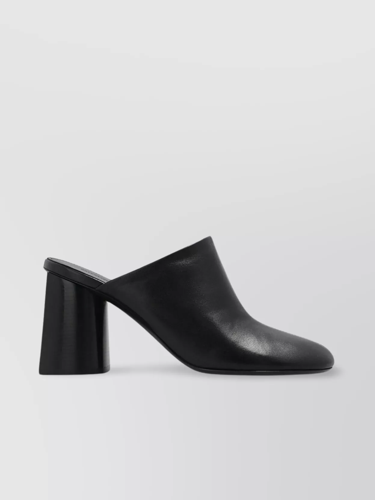 Shop Balenciaga Sculpted Heel Leather Mules In Black