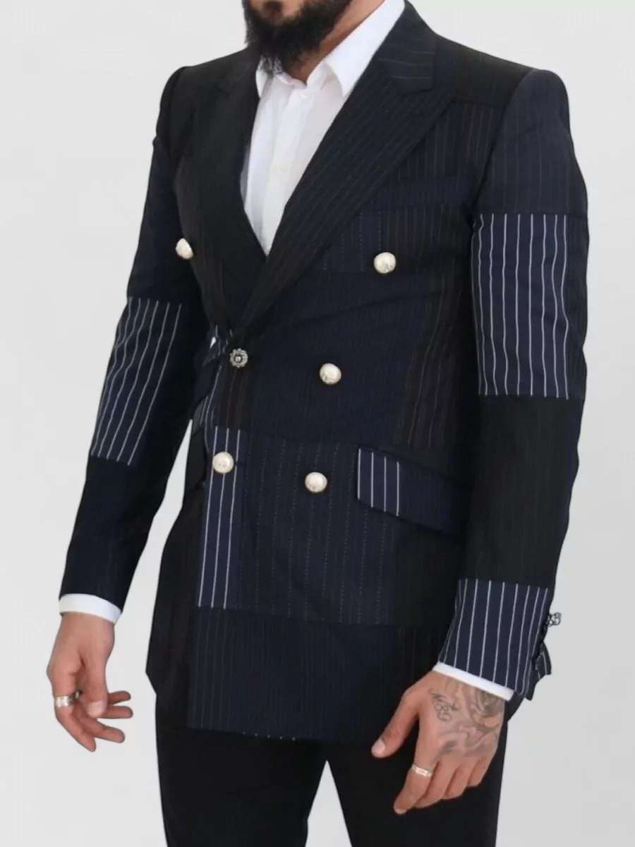 Dolce&Gabbana Silk Patchwork Double-Breasted Blazer