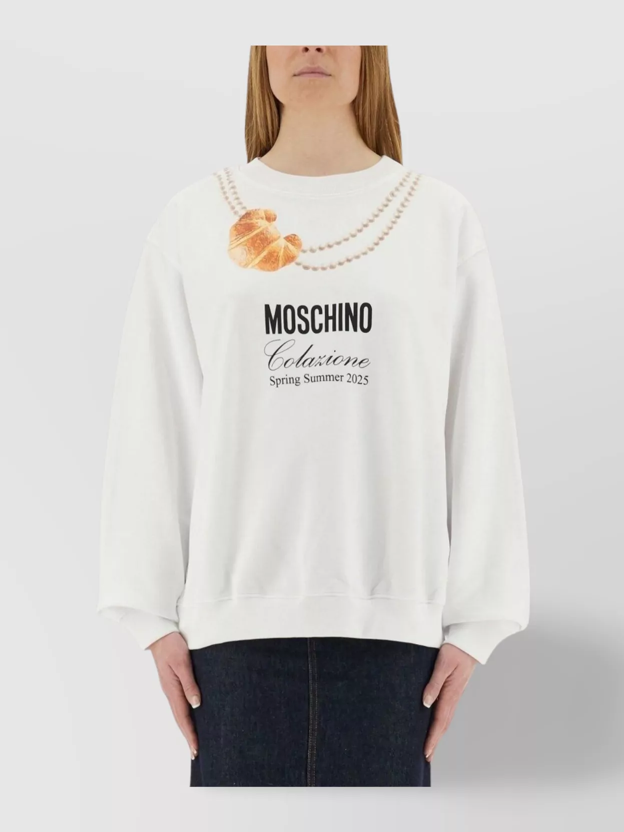 Moschino Morning Graphic Print Crewneck Sweatshirt