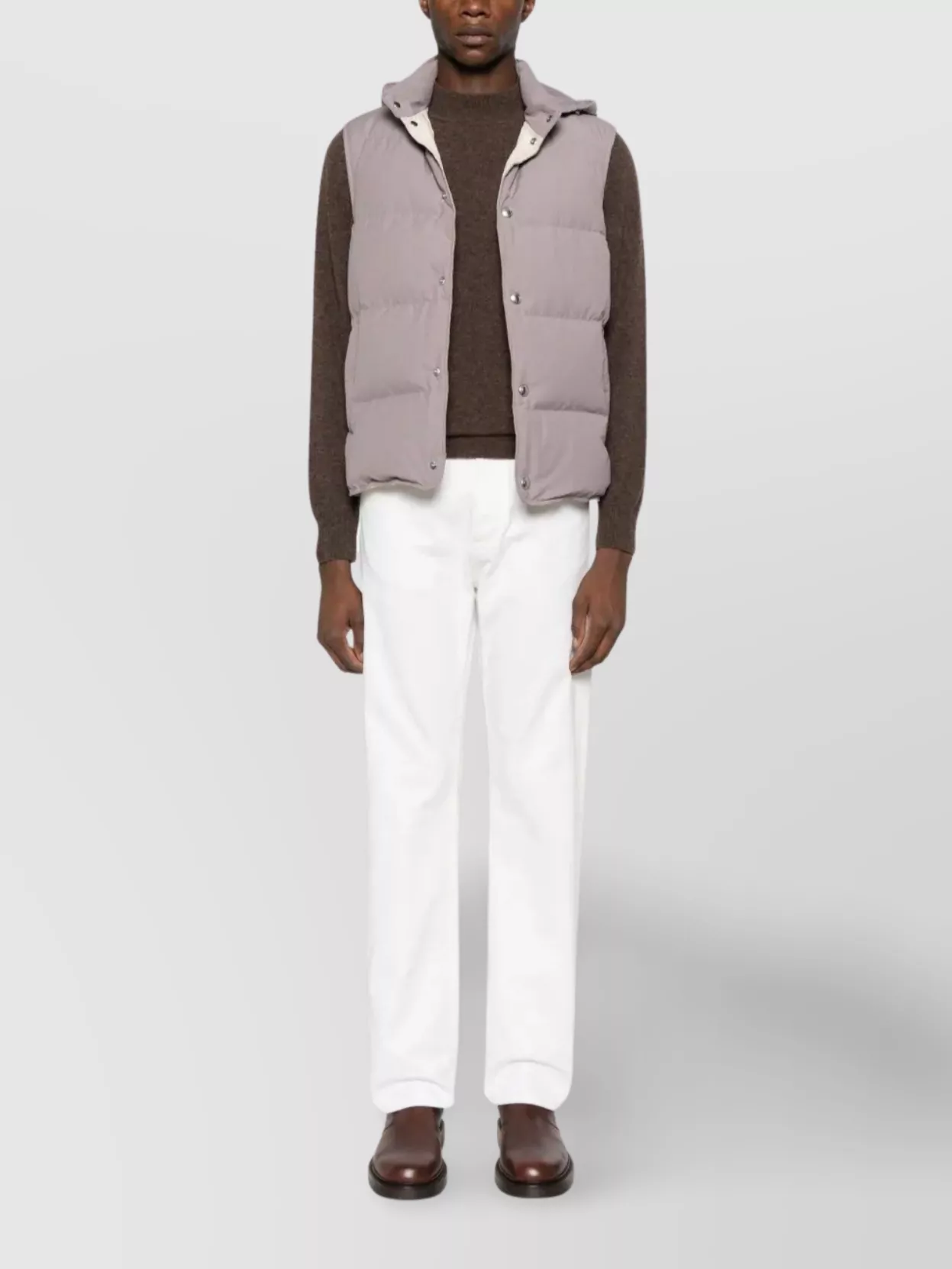 Eleventy Hooded Sleeveless Quilted Jacket Pockets