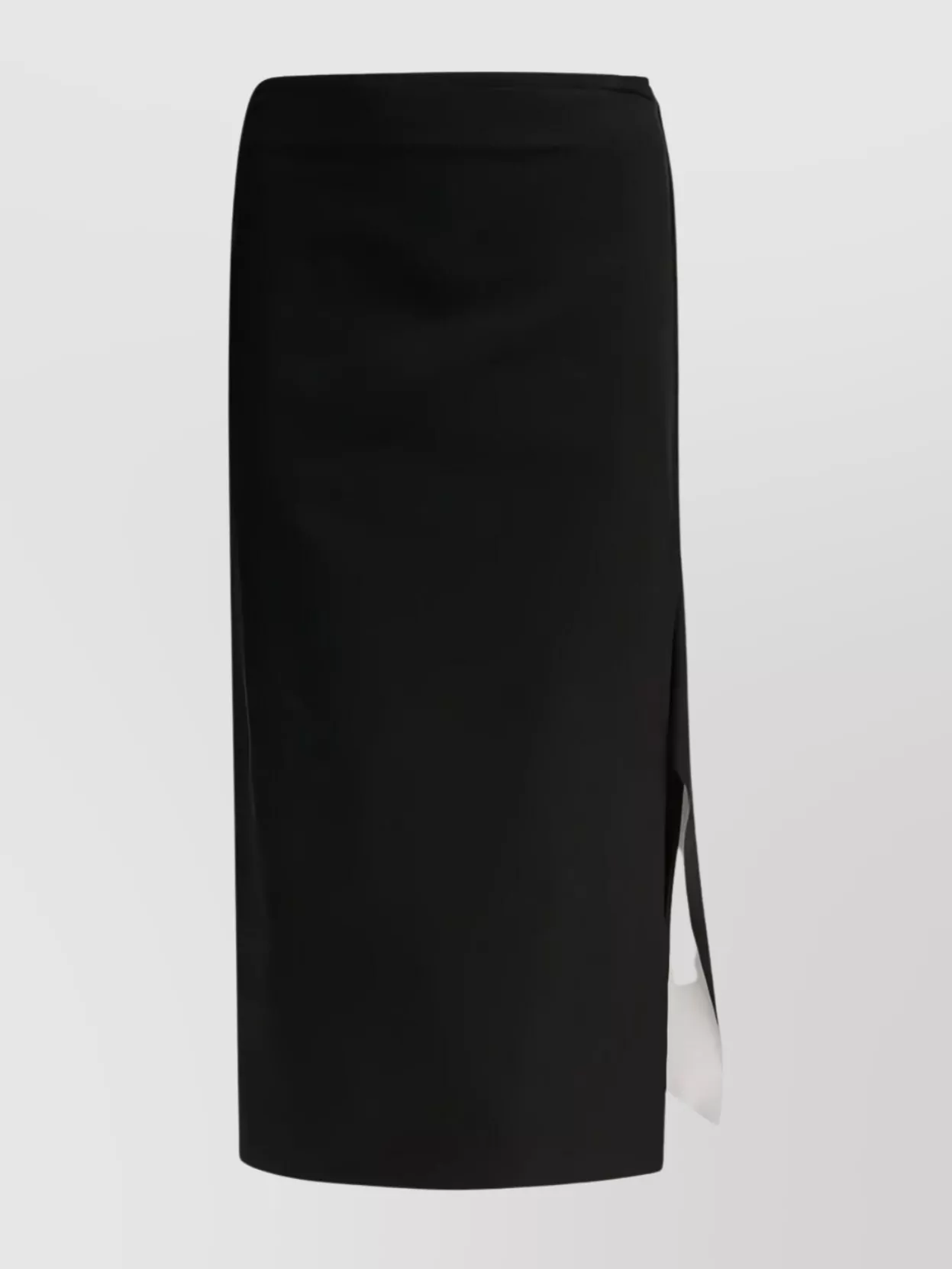 Sportmax High-waisted Midi Skirt Side Slit In Black