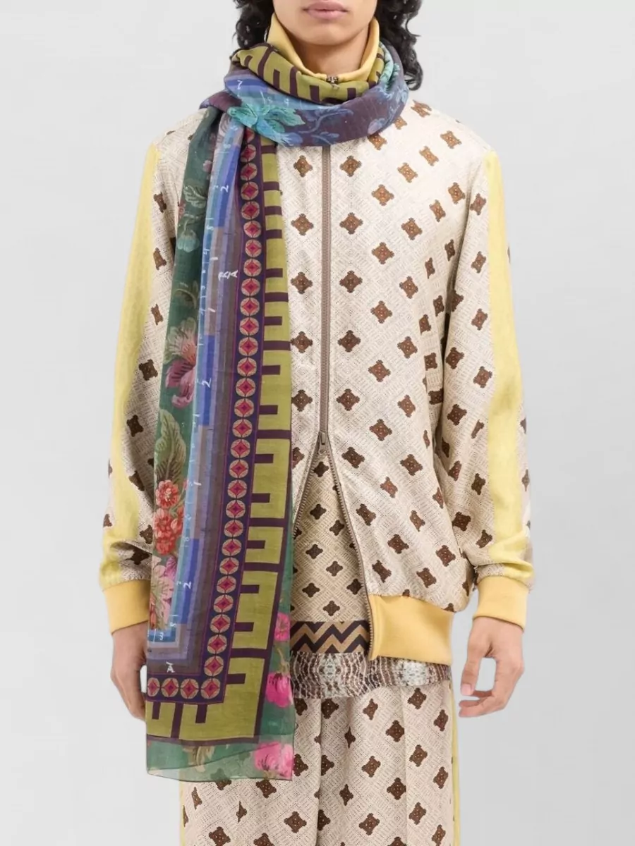 Pierre Louise Mascia Floral Print Silk Scarf