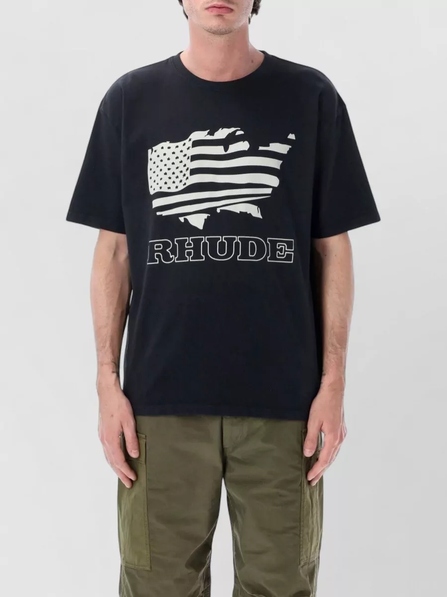 Rhude Printed cotton jersey crew neck short sleeve t-shirt