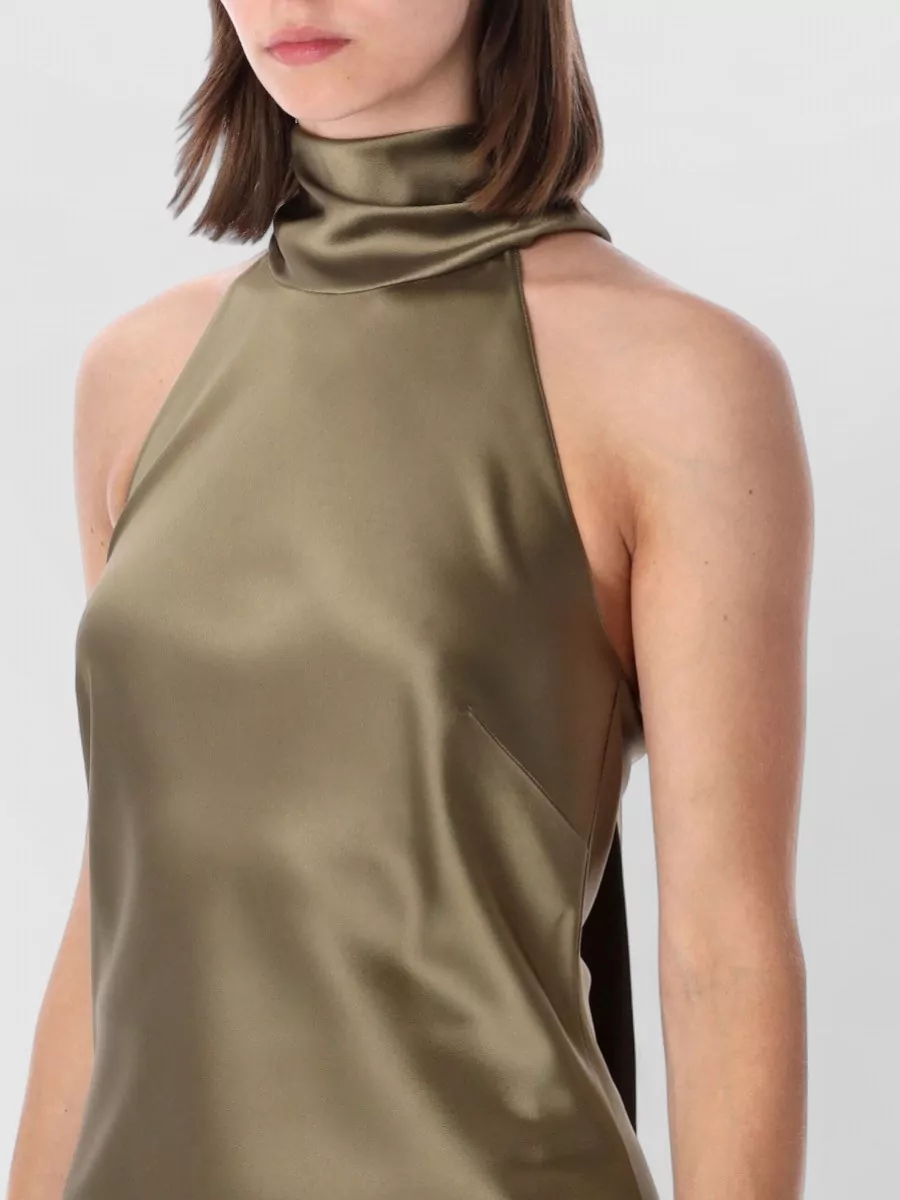 Ralph Lauren Satin Halterneck Sleeveless Blouse