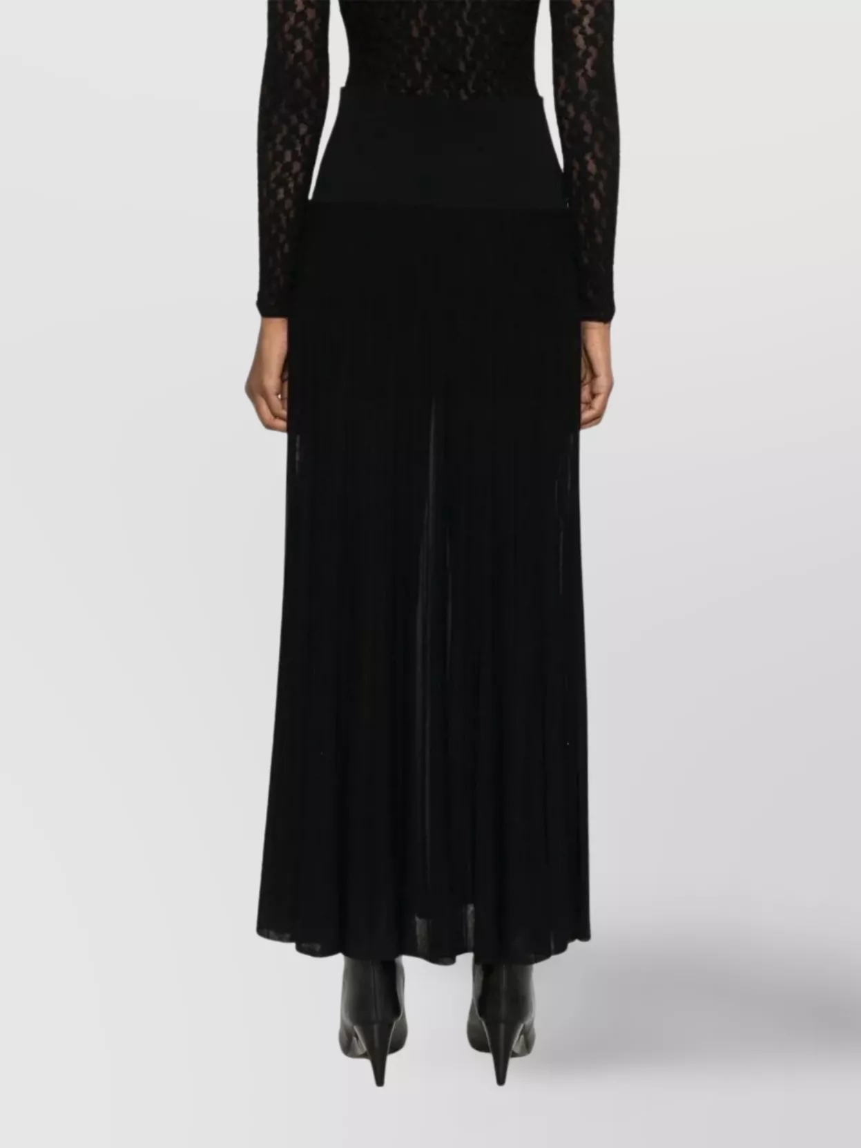 Isabel Marant Long Pleated Knit Skirt In Black