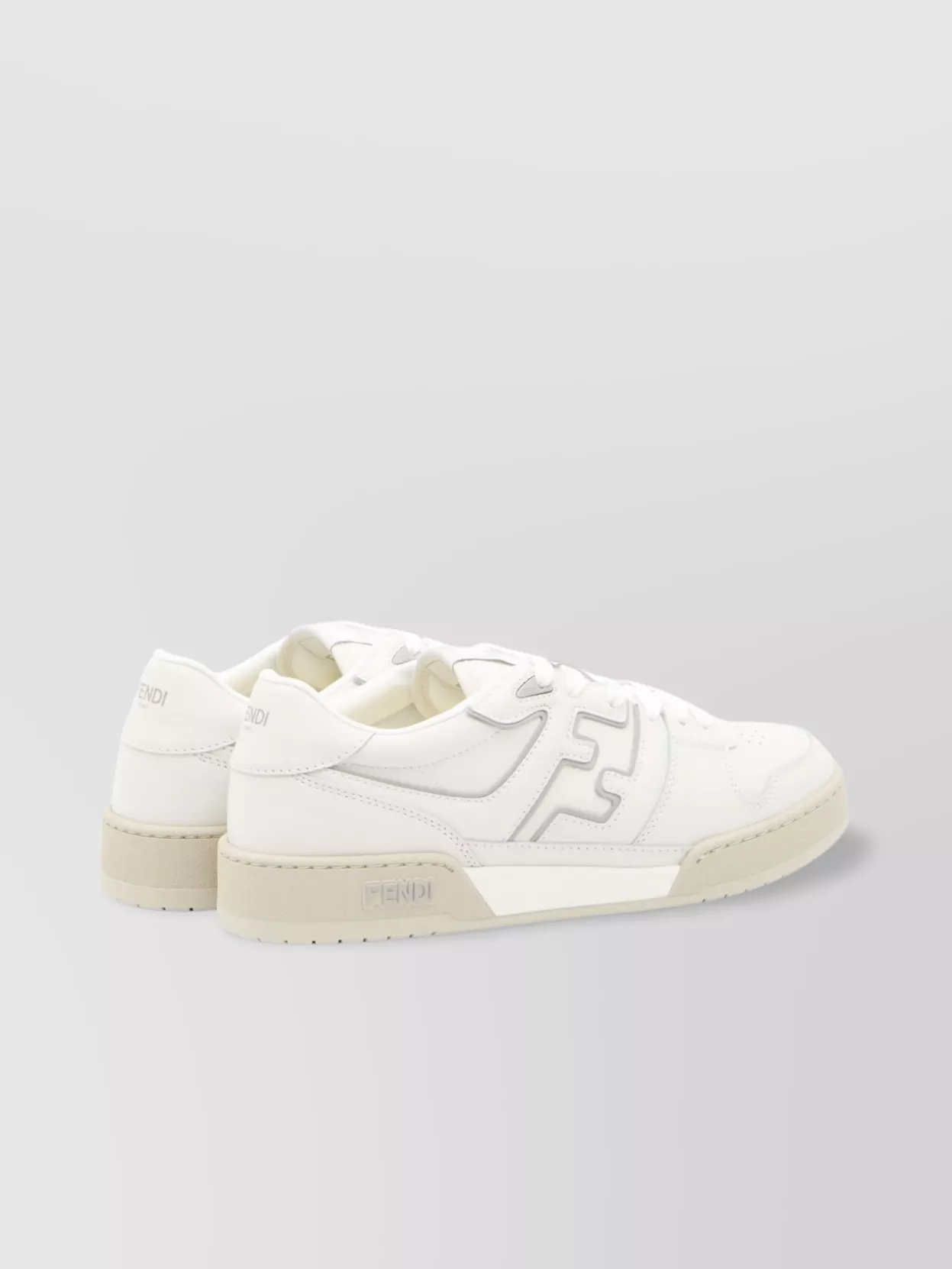 Fendi Leather Low-Top Sneakers Perforated Toe