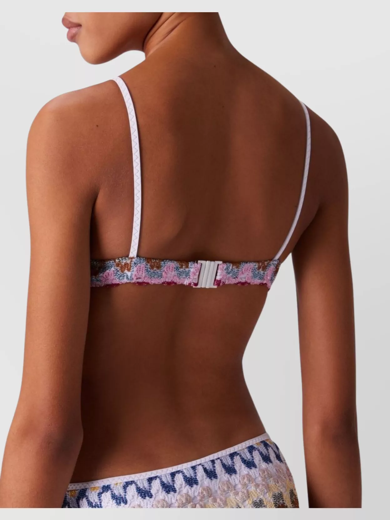 Missoni Adjustable Straps Soft Cups Elastic Waistband Stretch Fabric
