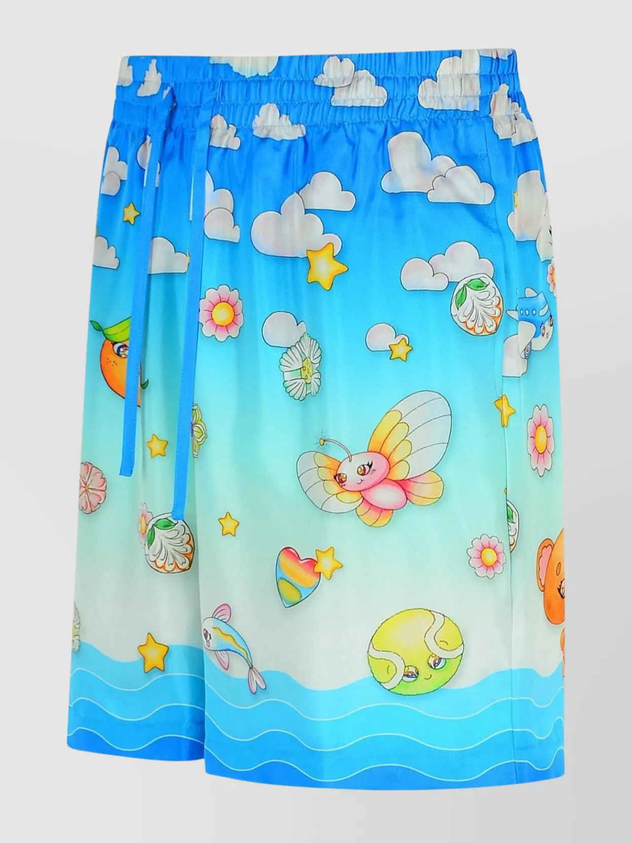 Casablanca Kawaii Silk Bermuda Shorts And Pockets