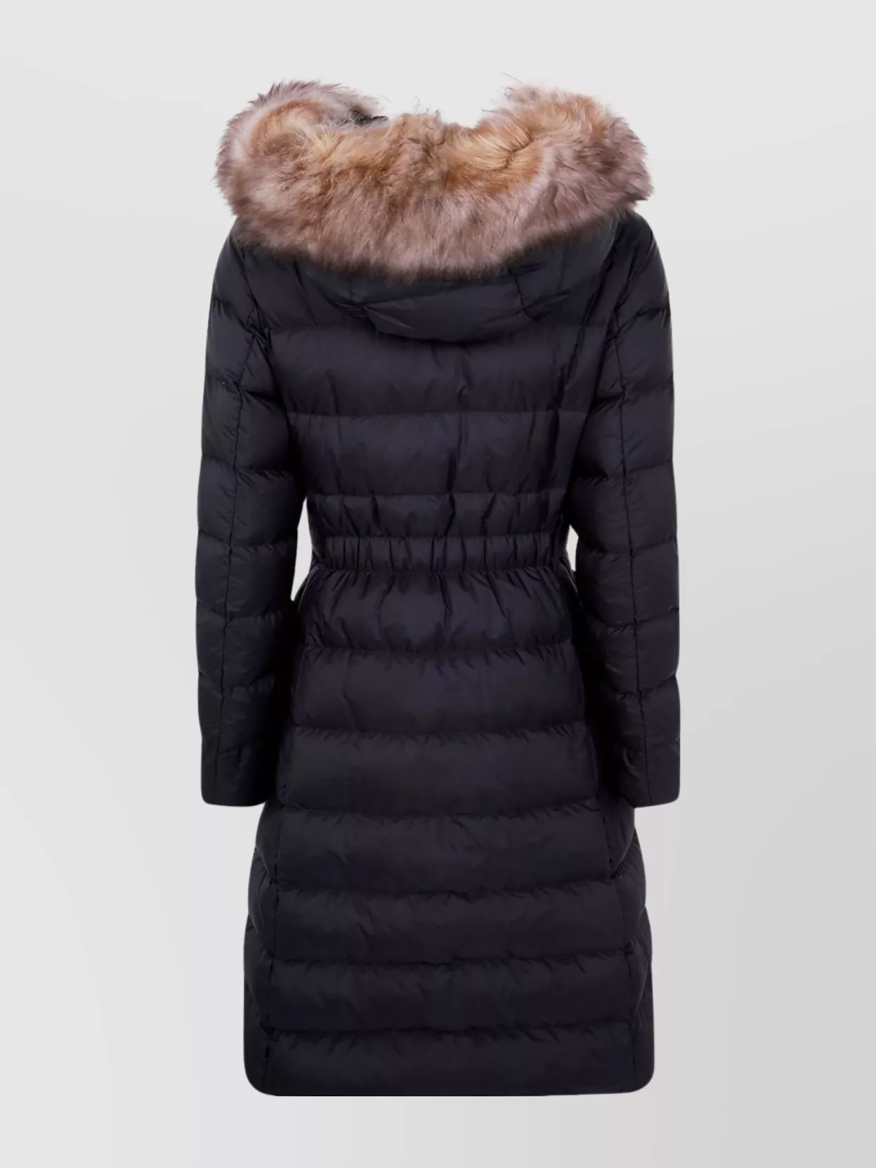 Moncler Long Quilted Parka With Fur Trim Hood