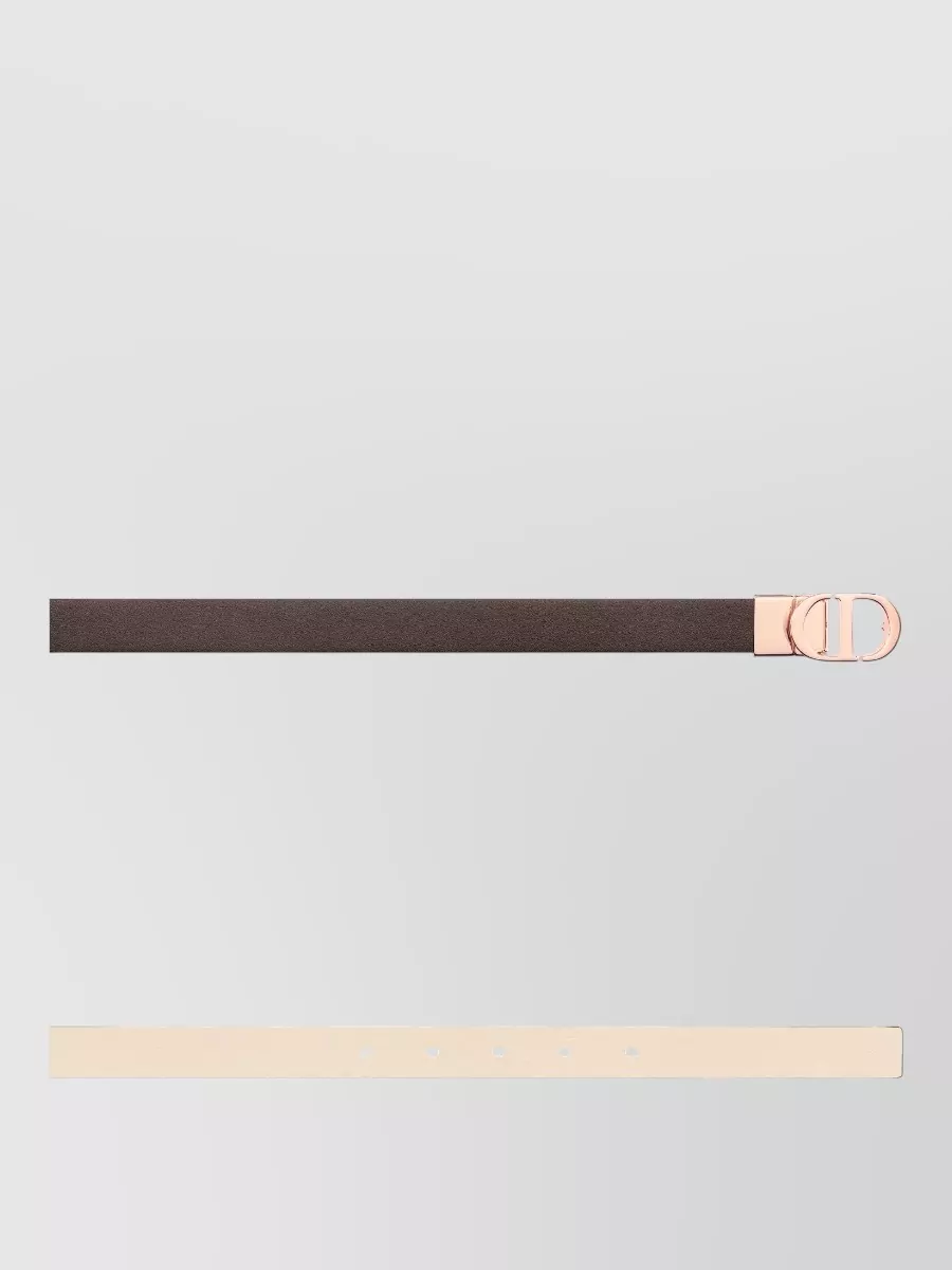 Dior Signature Belt Reversible Design Adjustable Length In Brown