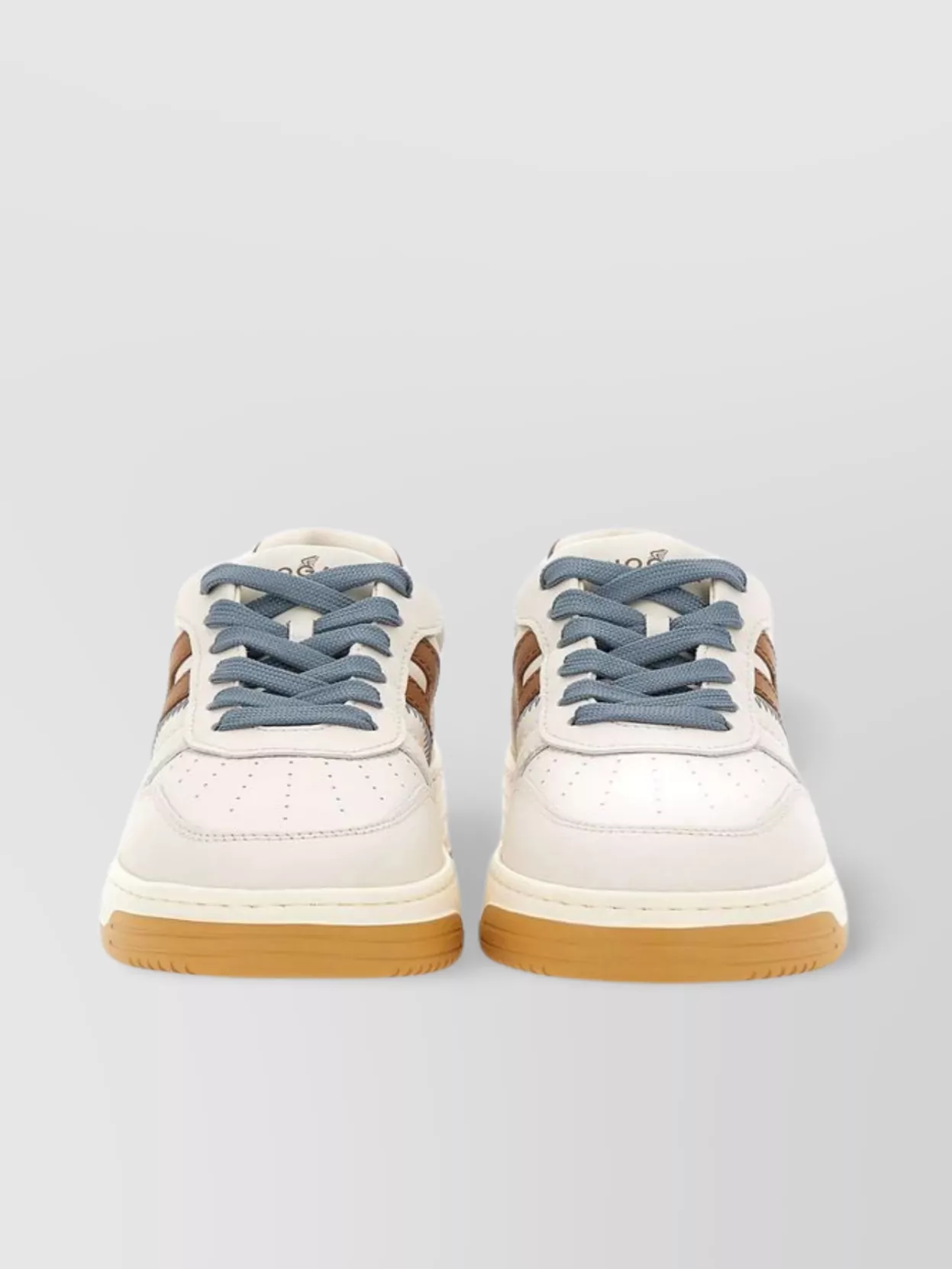Shop Hogan High Sole Leather Sneakers