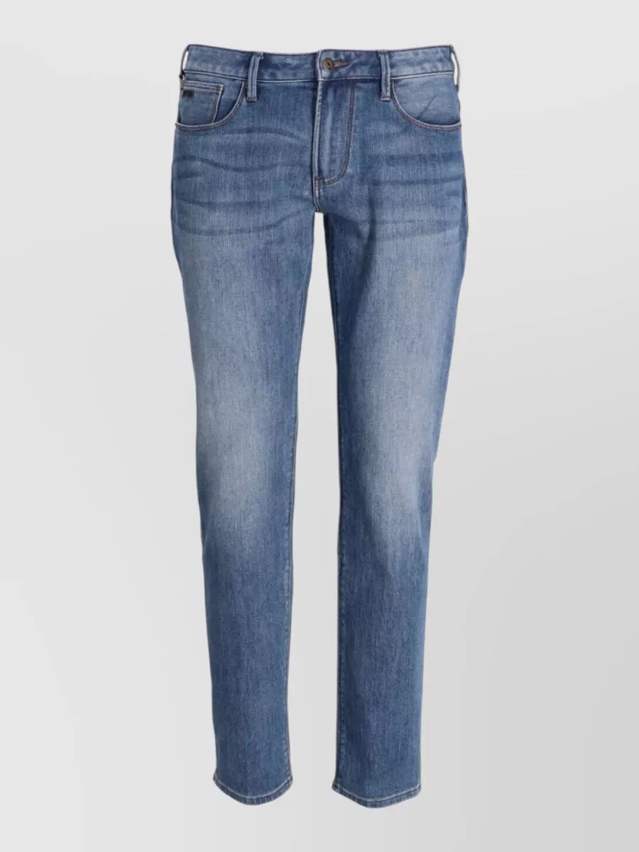 Emporio Armani Denim Mid-Rise Straight-Leg Slim-Fit Jeans