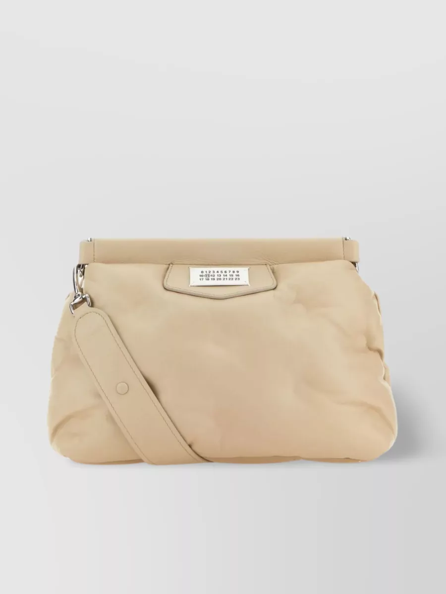Shop Maison Margiela Small Nappa Leather Crossbody Bag With Soft Construction In Cream