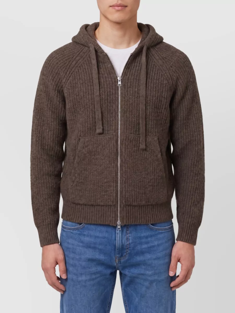 Dunst Wool Hooded Zip-Up Knit Cardigan