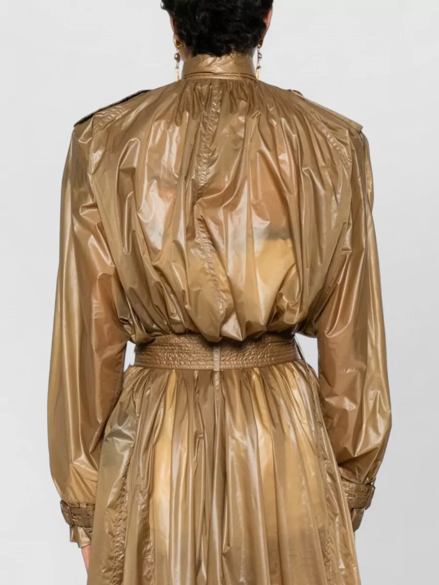 Saint Laurent Translucent Belted Double-Breasted Trench Coat