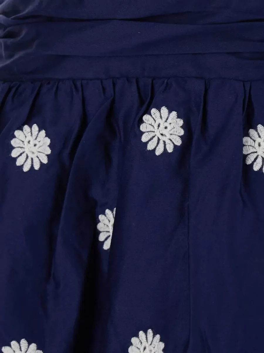 Farm Rio Cotton Sleeveless Richelieu Embroidered Midi Dress